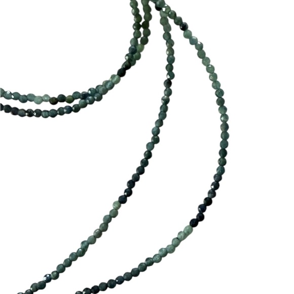 Green Multicolor Faceted Tourmaline Necklace 2 Strand 16” - Picture 3 of 7